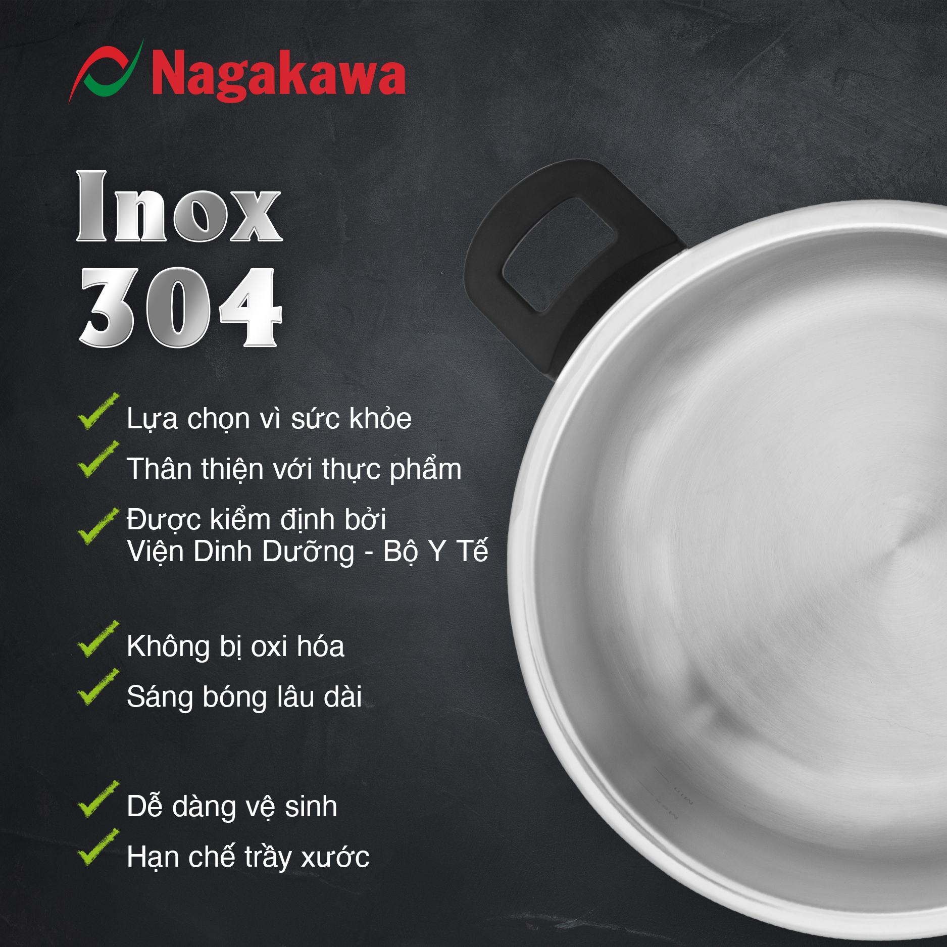 Nồi áp suất cơ đáy từ Nagakawa NAG1472 (7L) - Lòng nồi inox 304 ...