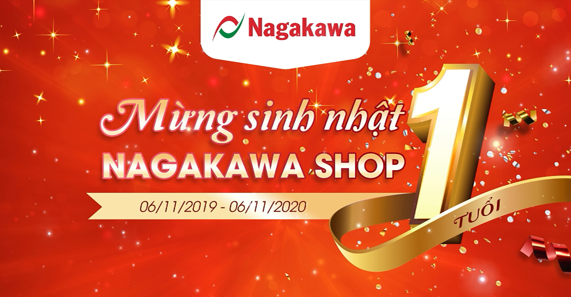 Mừng sinh nhật 01 Tuổi Nagakawa Shop cùng ngàn ưu đãi