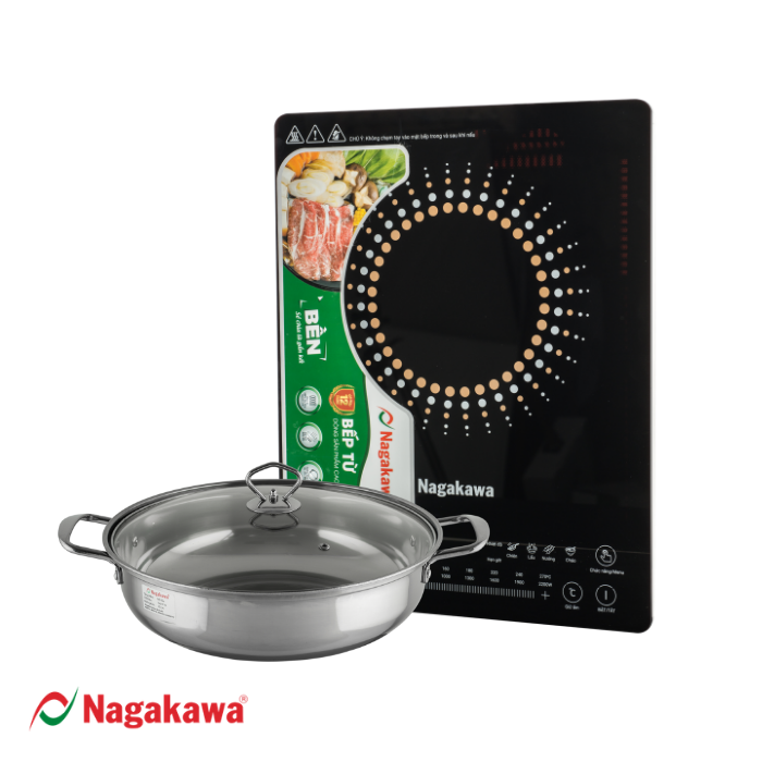 Bếp từ đơn Nagakawa NAG0703 (2200W) - Tặng kèm nồi lẩu - Hàng chính hãng