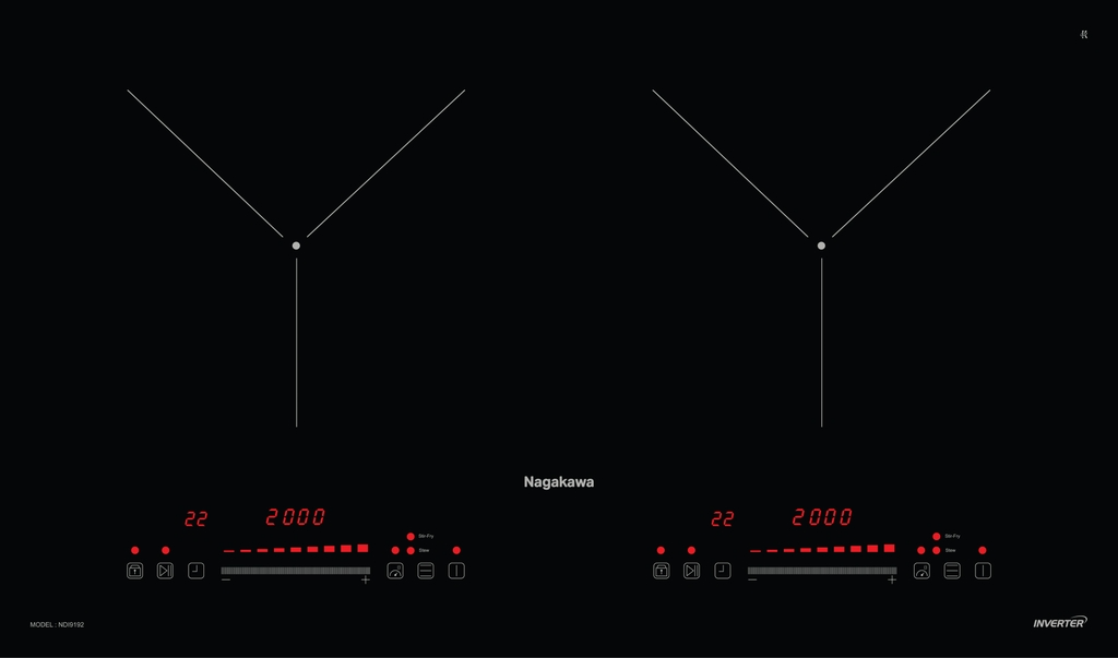 Bếp điện từ đôi Nagakawa NDI9192