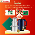Combo Bộ nồi inox Nagakawa Aki NAG1357 + Ấm siêu tốc 1.8L Nagakawa NAG0321 