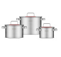 OneU - Bộ 3 nồi inox 304 Nagakawa Aki NAG1357 (16cm, 20cm, 24cm) - Dùng trên mọi loại bếp