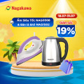 Combo Ấm Siêu Tốc Nagakawa NAG0308 (1.8 Lít) + Bàn ủi khô NAG1502