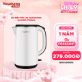 Ấm siêu tốc 2 lớp inox 304 Nagakawa NAG0321 (1,8L - 1800W - Màu trắng) - Bảo hành 12 tháng