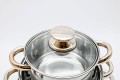 Bộ 3 nồi inox cao cấp 5 đáy quai núm mạ vàng Nagakawa NAG1301 (size 16cm, 20cm, 24cm) dùng cho mọi loại bếp - Hàng Chính Hãng
