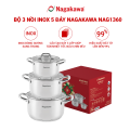 Bộ 3 nồi inox 5 đáy Nagakawa NAG1360