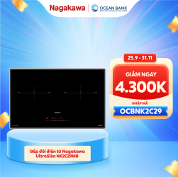 [ OCEAN BANK ] Bếp đôi điện từ Nagakawa UltraSlim NK2C29MB - Made in Malaysia - Bảo hành 5 năm