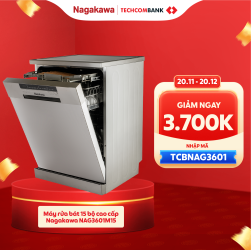 Techcombank - Máy rửa bát 15 bộ cao cấp Nagakawa NAG3601M15