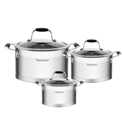 APP - Bộ nồi inox 5 đáy Nagakawa Fuyu NAG1354 (16cm, 20cm, 24cm)
