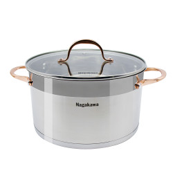OneU - Bộ 3 nồi 5 đáy inox 304 Nagakawa NAG1352 (16cm, 20cm, 24cm) dùng cho mọi loại bếp - Hàng Chính Hãng
