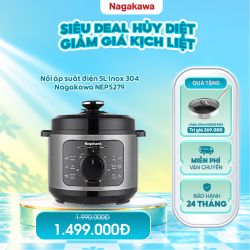 Nồi áp suất điện 5L inox 304 Nagakawa NEP5279