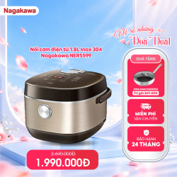 Nồi cơm điện tử 1.8L inox 304 Nagakawa NER5599