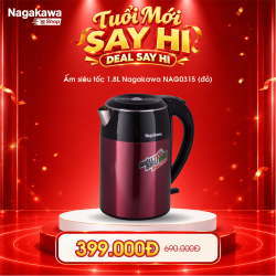 Ấm siêu tốc 2 lớp inox 304 Nagakawa NAG0315 (1.8L) 