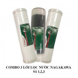 Combo 3 Lõi lọc nước thô Nagakawa số 1,2,3 - Hàng chính hãng