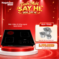 Bếp 3 lò điện từ hồng ngoại Inverter Nagakawa NAG1253M 