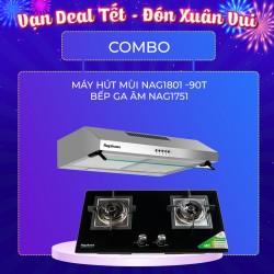 Combo Máy Hút Mùi Nagakawa NAG1801-90T (90cm) và Bếp Gas Âm Mặt Kính NAG1751 - Bảo hành 12 tháng - Hàng chính hãng 