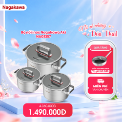 Bộ nồi inox đa lớp Nagakawa NAG1357