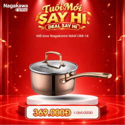 Nồi inox 304 đa đáy cán dài NAG1358-16 (16cm) - Dùng trên mọi loại bếp