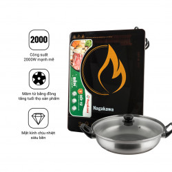 (APP) Bếp Điện Từ Đơn Nagakawa NAG0704 (2000W) - Kèm nồi lẩu - Hàng chính hãng