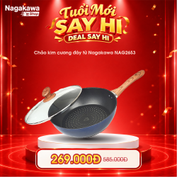 Chảo Kim Cương Đáy Từ Nagakawa NAG2653 (26cm) 