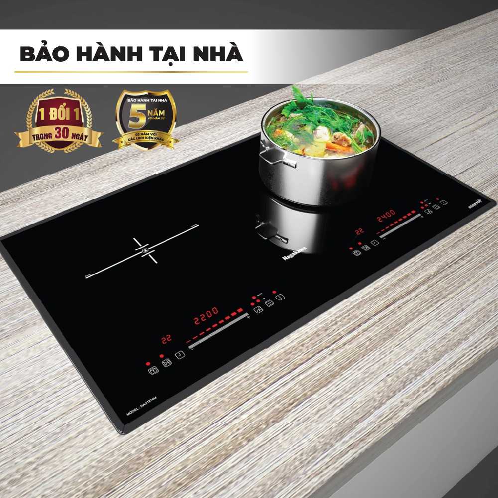 Bếp đôi điện từ Inverter Nagakawa NAG1214M - Made In Malaysia - Trả góp 0%