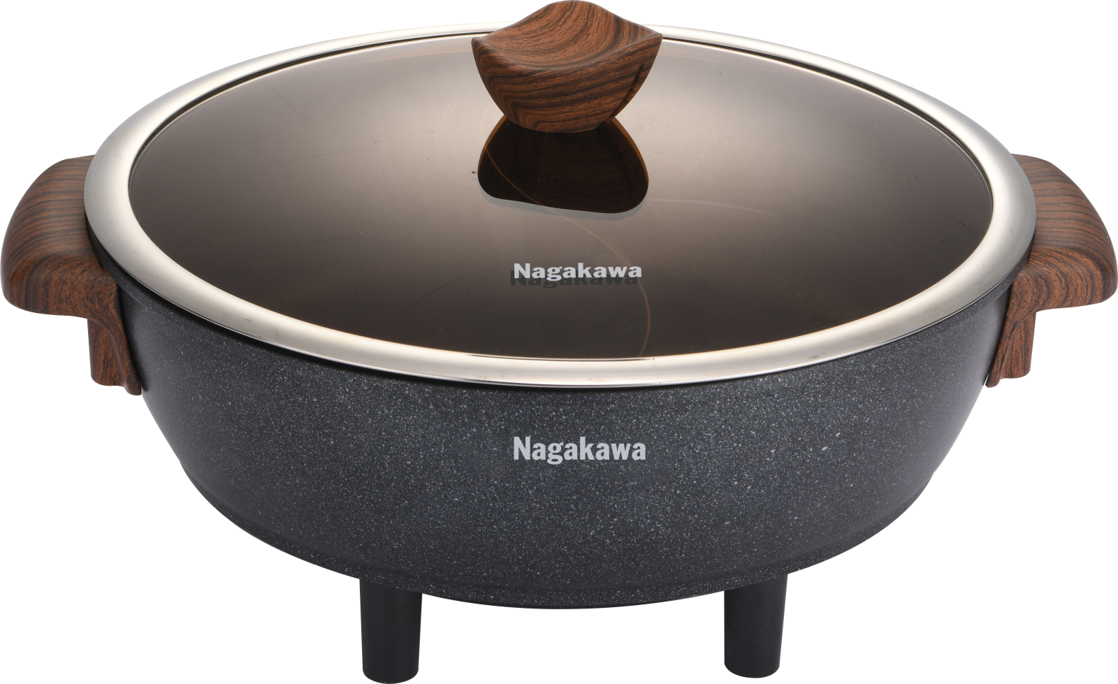 Lẩu điện 2 ngăn đa năng Nagakawa NAG1906 (6L) - Lòng nồi nguyên khối - Chống dính vân đá - Bảo hành 12 tháng